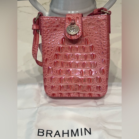 🆕 Brahmin Pink Punch Crossbody Bag and Dust Bag - Picture 10 of 17